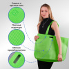 Сумка-шоппер из спанбонда с пришивными ручками 25.5 см, зеленая, 60 х 40 см