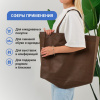 Сумка-шоппер из спанбонда с пришивными ручками 25.5 см, коричневая, 60 х 40 см