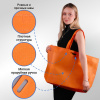 Сумка-шоппер из спанбонда с пришивными ручками 25.5 см, оранжевая, 60 х 40 см